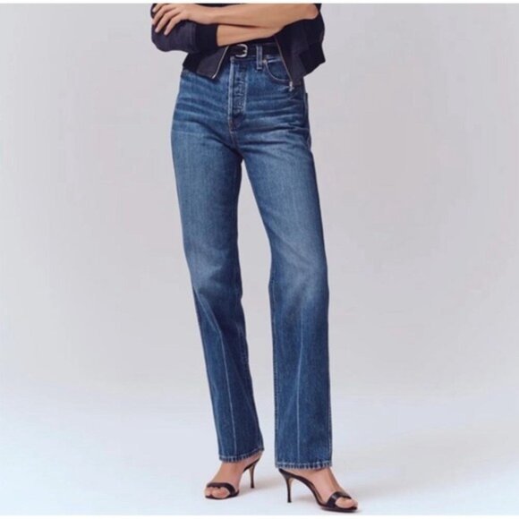 NWT ALEX MILL Women's CARLA Jeans 33 Straight Vintage Dark Indigo USA🇺🇸MADE - Picture 1 of 16